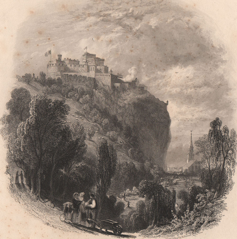 Scotland. Edinburgh Castle with the new Chapel Tower. FORREST 1868 old print